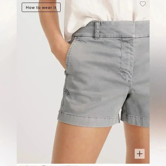 J Crew 4" stretch chino short Size 16 NWT Storm Grey - Picture 2 of 10